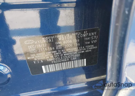 2013 Hyundai Elantra Gt from USA, damaged, VIN KMHD35LE1DU075460